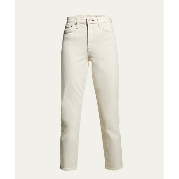 rag & bone Denim - RAG & BONE Nina High-Rise Cigarette White Ankle Jeans Size 32